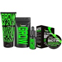Biotin Beard Balm for Men & Mustache Wax + GROW 11- in-1 Mens Shampoo & Conditioner (Szampon wzrostu włosów dla mężczyzn w / Biotin) + GROW Facial Hair Growth Oil (Made in America)