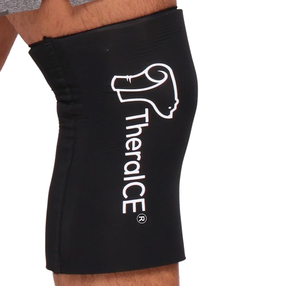TheraICE Knee Ice Pack Wrap Compression Sleeve for Injuries | Reusable Gel Cold Packs Brace Plus Cold Wrap Recovery for Meniscus Tear, ACL Post Surgery, MCL Pain Relief Without Machine | Women & Men
