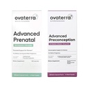 Ovaterra Advanced Prenatal & Preconcept Multivitamin Bundle for Women with DHEA 25mg, Choline 550 mg, Folate (Methylfolate) 1,010 µg, Omega-3 DHA, EPA, Chelated Iron 364 Kapsułki - 28 Day Supply