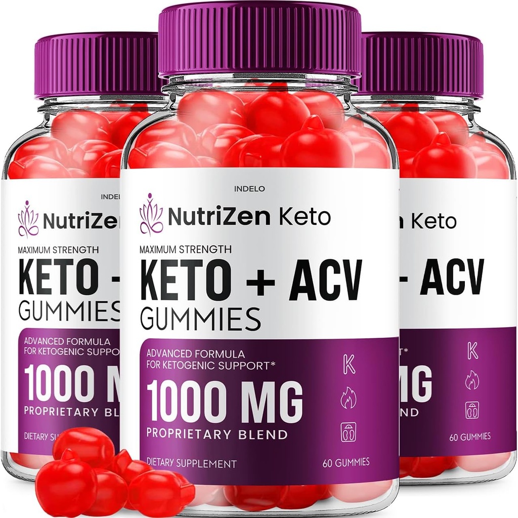 (3 Pack) Nutrizen Keto ACCV Gummies - Advanced Formula Nutri Zen Keto Plus ACCV Gummies Jabłkowe cydr Keto Nutrizen ACCV Gummies Suplement diety Recenzje mężczyzn (180 Gummies)