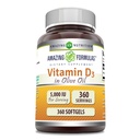 Niezwykłe witaminy D3 w oliwie z oliwek 5000 IU Suplement DEV124; Softgels Nex124; Non-GMO Nex124; Gluten- Free Next 124; Made in USA (1 Pack Nex124; 360 Count)