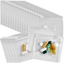 Zippert Pill Pouch Torby - 24 szt., Slide Lock Clear Plastic Mini Bags, BPA- Free do tabletek Witaminy, Suplementy, Leki, Biżuteria, Rzemiosło, Małe obiekty - Samouszczelnianie, Przyjazne do podróży