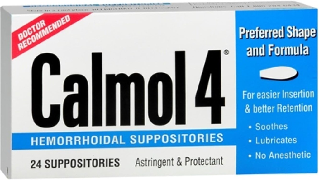 Calmol 4 Hemoroidalne czopki 24 Każda (opakowanie po 3)