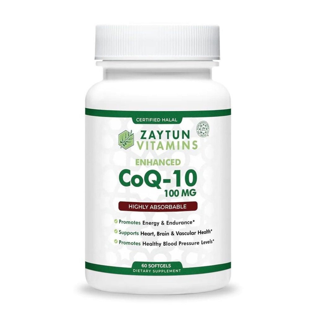 Zaytun Halal CoQ10 Wysoko absorbowalny, jeden dzień, wspiera Heart Health Support and Energy Production, 60 Mini Softgels, Made in USA - Halal Vitamin