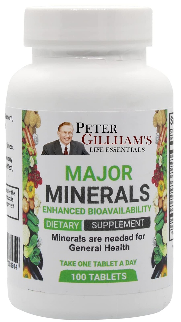 Major Minerals 100 tabletek, bez tlenku! Łatwy do digest multimineral, zrównoważony dla mężczyzn i kobiet kości i układu immunologicznego Wsparcie z żelaza i potasu przez Peter Gillham 's Life Essentials