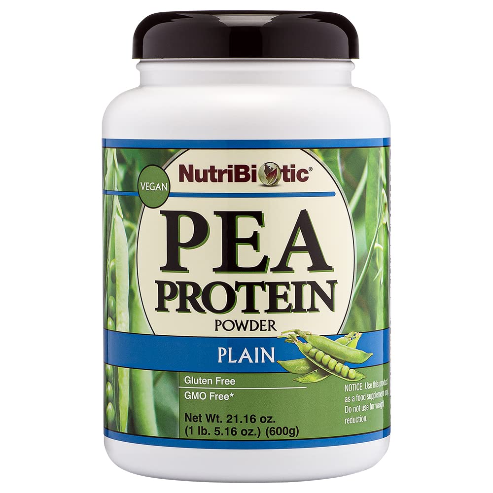 Nutric Biotic Pea Protein Plain, 21 Oz OZ 124; Niskie białko roślinne węglowodanów 124; 100% Urosły & Przetworzone w USA 124; Deliciously Creamy & BCAA- Rich 124; Made Without Chemicals, GMO & Gluten