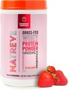 Natreve Protein z serwatki w proszku - 28g Grass- Fed Protein z Acids Amino, Probiotyki i Kolagen - Gluten Free Truskawki, 18 Służenie