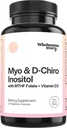 Myo- Inositol & D- Chiro Inositol Kapsułki z MTHF, Folate, Witamina D 124; Wsparcie dla funkcji jajników, Hormony Równowaga, & Homocysteina Poziomy 124; Suplementy płodności dla kobiet