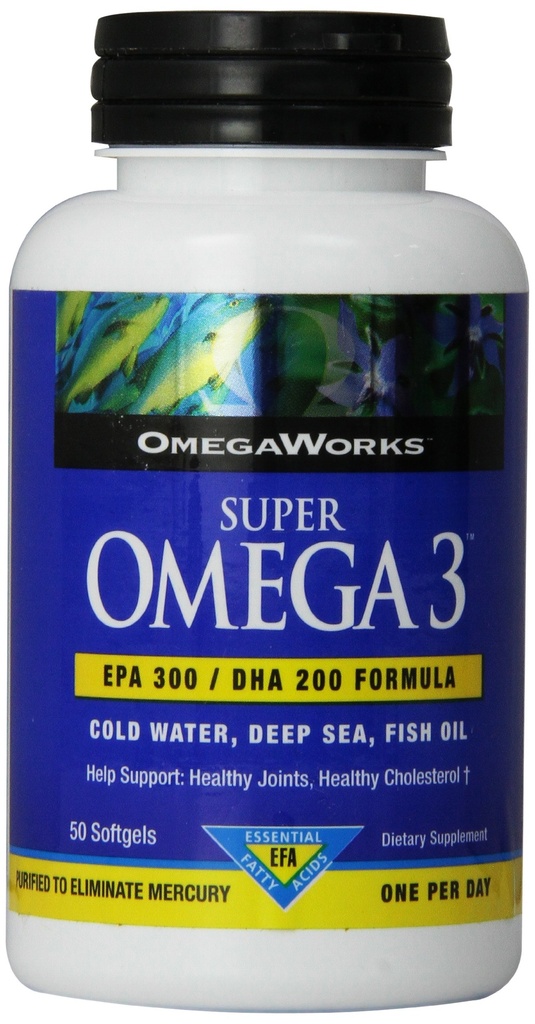Omegaworks Super Omega 3 Softgels, 50- Liczenie butelek (Opakowanie 2)