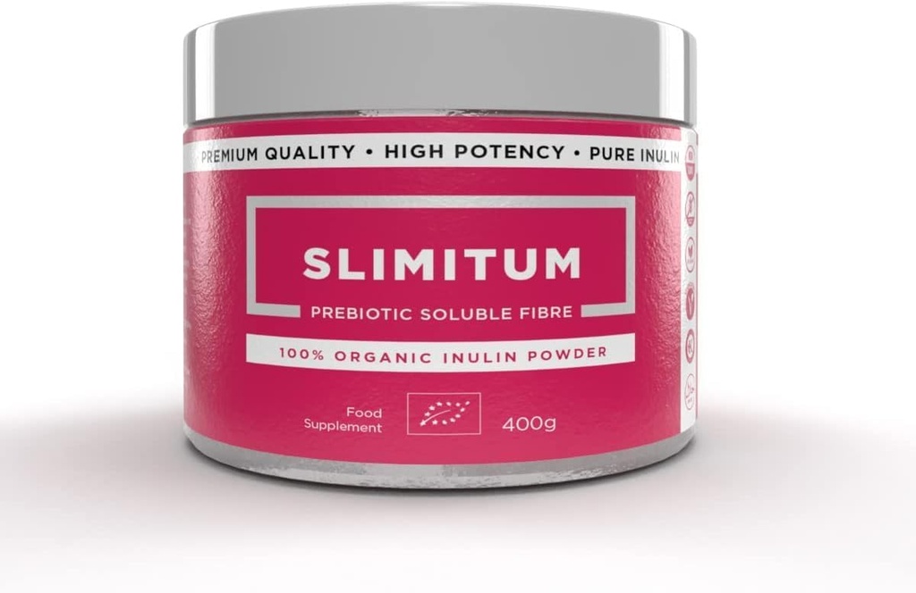 SLIMITUM Organic Inulin Powder (Agave) - 01 Pack Inulin Prebiotic Fiber for Colon and Gut Health, Jakość Premium, Wsparcie jelitowe - 400g