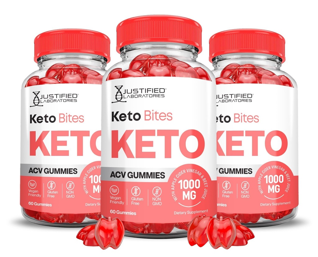 Uzasadnione laboratoria (3 opakowania Keto Bites Keto ACCV Gummies Advanced Formula 1000MG Keto Sok z buraków w proszku B12 Vegan Non GMO 180 Gummys