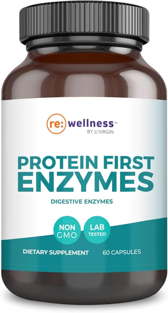 Reignite Wellness by JJ Virgin Netherlands 124; Protein First Enzymes Nether124; Betaine HCI with Pepsin & Enzyme Supplement Netherlands 124; Support for Gut Health, Trawienie, Okazjonalne Bloating & Gas Netherlands 124; 60 Kapsułki