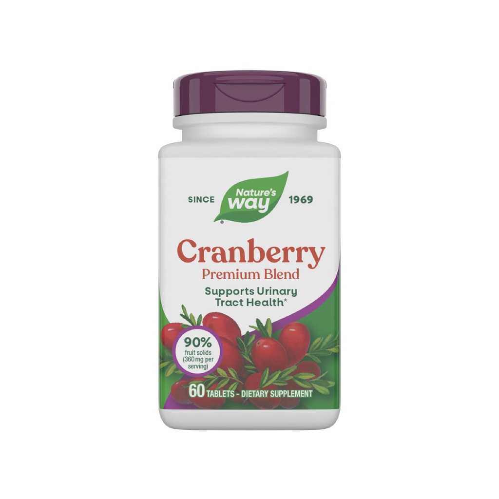 Natural 's Way Premium Mieszanka żurawiny, Urynary Tract Health Support * Suplement z witaminą C, 60 tabletek