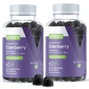 Witeey Sambucus Gummies Elderberry dla dorosłych - Witamina C i Gummeje Odporność cynku - Wegan, Gluten- Free - 120
