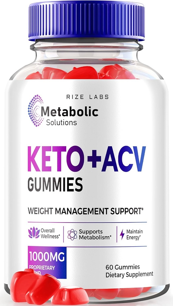 Rize laboratoria Metabolic Solutions Keto + Gummie ACV dla zaawansowanych utraty wagi, Jabłko Cydr Ocet, Oficjalne opinie (60 Gummies)