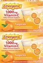 Emergen- C 1000mg Witamina C Proszek, z przeciwutleniaczami, Witaminy B i Electrolytes, Suplementy witaminy C do wsparcia immunologicznego, Kofeina wolny napój Mix, Flavor Tangerine - 60 Count / 2 Dostawa miesiąc