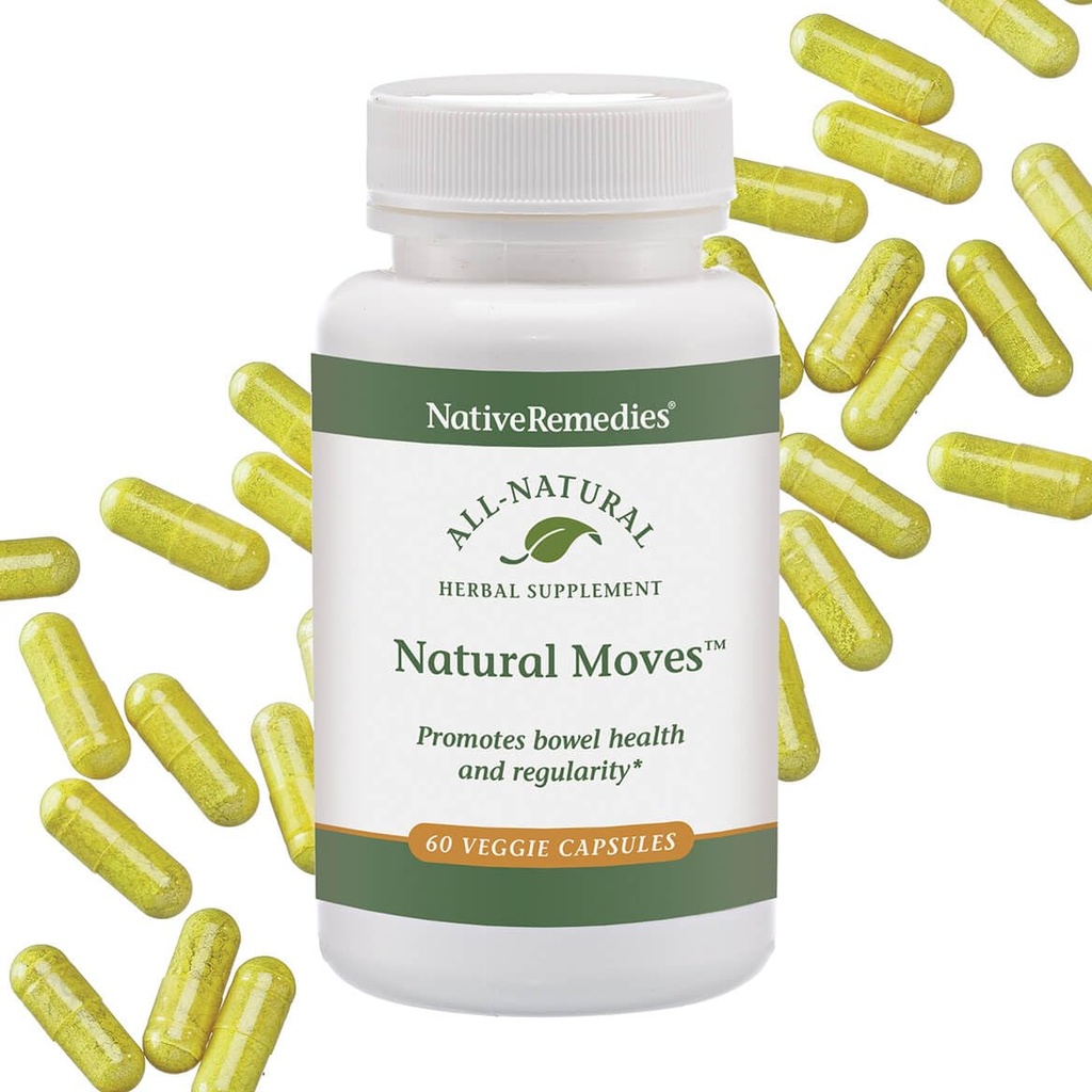 Native Remedies Natural Moves - All Natural Herbal Supplement Promotes Bowel Health and Regularity as related to Conservies - 60 Veggie Caps