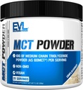 Evlution Nutrition MCT Powder - Keto Supplement - MCT Oil Powder - 10G Triglicerydy średniego łańcucha - Napoje energetyczne mózgu i ciała - Suplement kwasów tłuszczowych - Vegan & Non-GMO - 20 Słupki - Unflavored