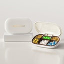 Przypadek małego kieliszka z 6 Komorami, Delicate Daily Pill Box for Purse, Pill Organizer Pill Container Pill Holder for Vitamin, Olej rybny, Suplementy i Leki (biały)