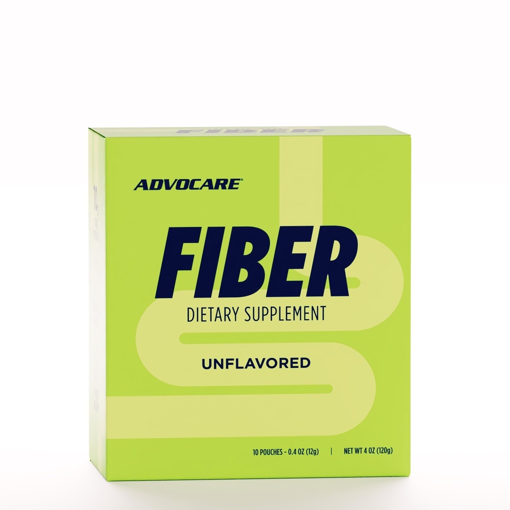 AdvoCare Fiber Dietary Supplement - Daily Powder Supplement z rozpuszczalnym i nierozpuszczalnym włóknem - Mieszanka zawiera Pzyllium Seed & Corn - Supports Digestive Health * - Unflavored - 10 Pouches