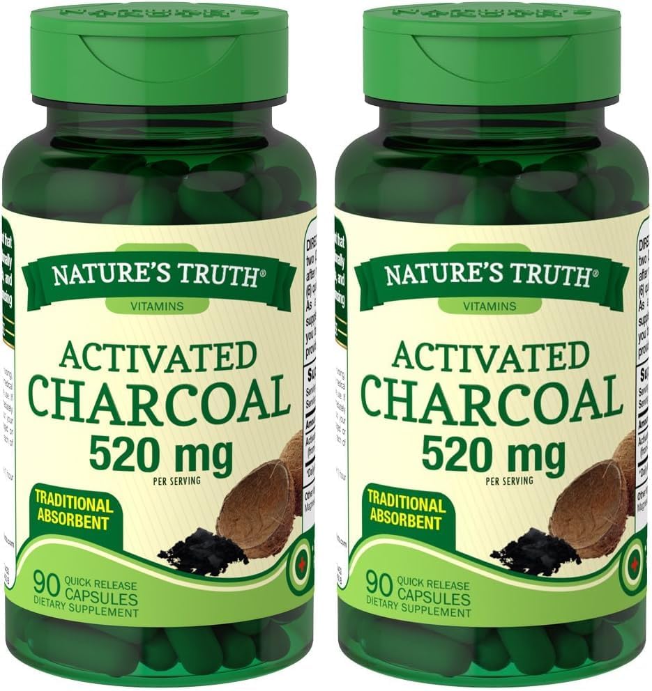 Nature 's Truth Activated Charcoal, 2 Pack