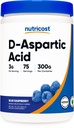 Nutricost D- Aspartic Acid (DAA) Proszek 300G (Błękitna Malina) - Aromatyzowany D- Aspartic Acid w proszku Suplement