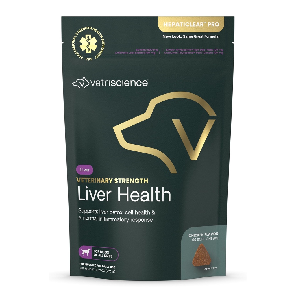 VetriScience Veterinary Strength Liver Health Chews - Supplement of Liver Care for Detox Supplement - Supplement Dog - Supports Immune System - No Post Required - 60 Count
