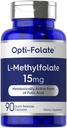 Carlyle L Metylfolan 15 mg 124; 90 Kapsułki 124; Max Potency 124; Zoptymalizowany i aktywowany 124; Nie-GMO, Gluten wolny 124; Metyl Folate, 5- MTHF X124; Opti- Folate