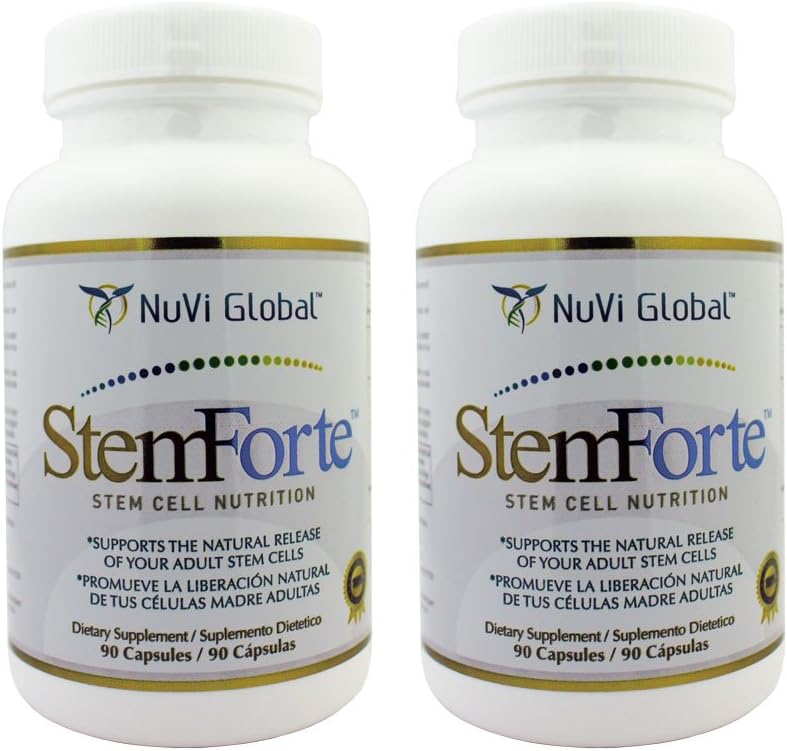 Plus Stem Cell Nutritional Supplements for Men, Women - Dwie butelki - Advanced Stem Cell and Telemere Activity Support - Promotes Natural Release of Stem Cell, Wzrost energii, Focus, Mood