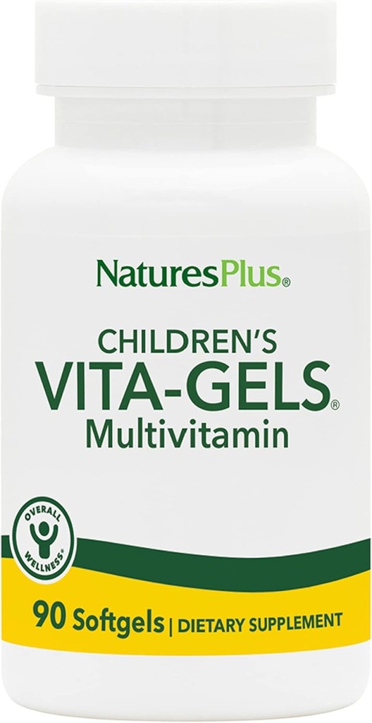 NaturesPlus Wita- żele Multivitamin dla dzieci, Natural Orange Flavor - 90 Softgels, Pack of 2 - Gluten Free - 180 Razem Sługi