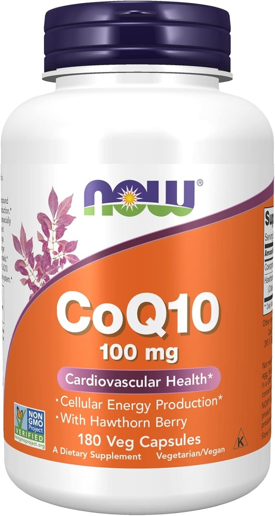 CoQ10 z Hawthorn Berry Wegetarianin, 100 mg, przez Now Foods