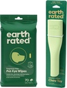 Earth Rated Clean & Calm Bundle - Includes 70 Fragrance-Free Pet Eye Wipes & 1 Large Enrichment Toy