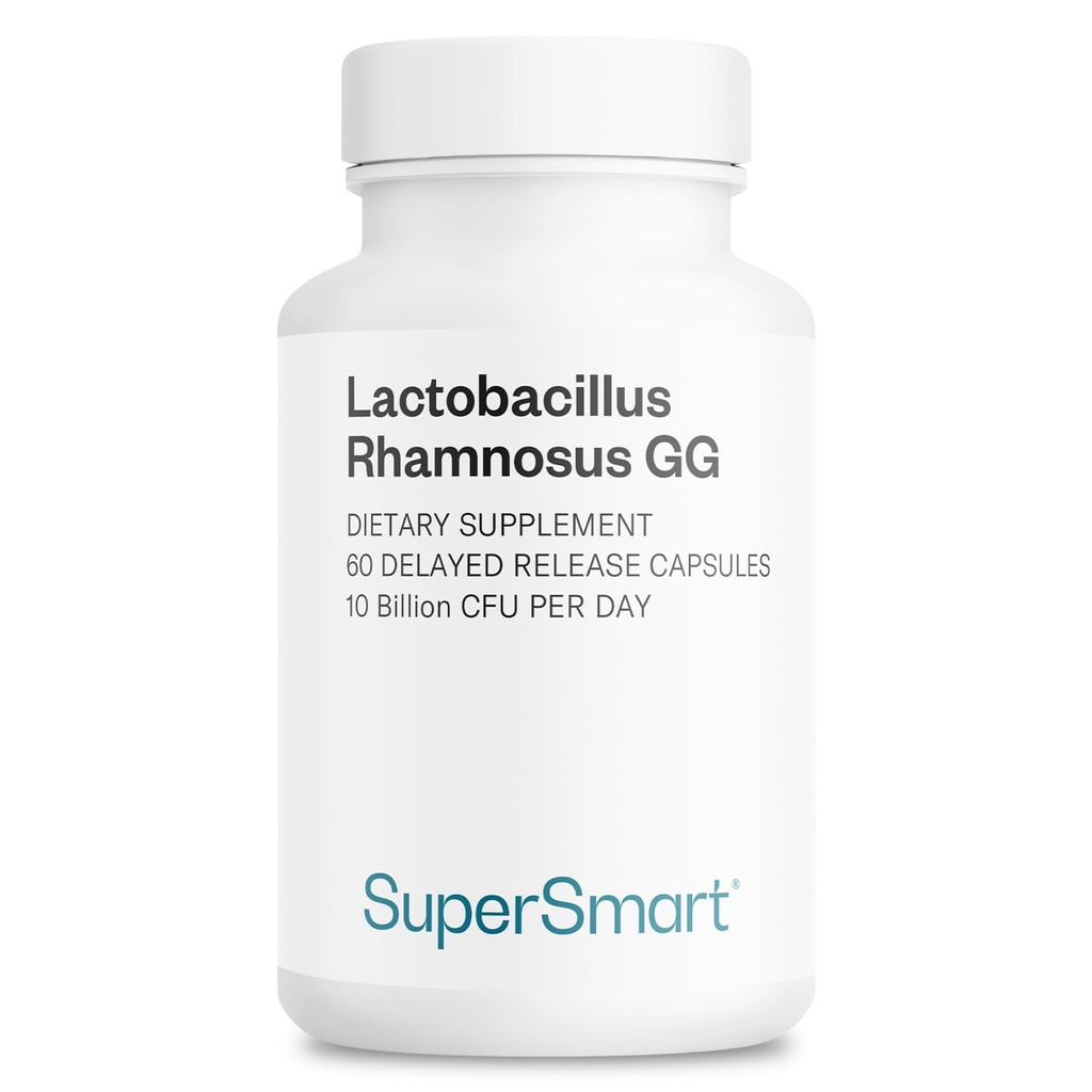 Supersmart Lactobacillus Rhamnosus GG 10 Miliard CFU dziennie (LGG Probiotic with Inulin) - L. Rhamnosus Supplement Supplement 124; Non-GMO & Gluten Free - 60 DR kapsułki