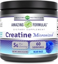Amazing Formuły Mikronized Creature Monohydrate Powder Supplement Agregat 124; 5000 mg Per Serving Agregat 124; Ideal Pre & Post Workout Supplement Agregates 124; Made in USA (12.6 Oz Agregat 124; Blue Rasbperry, Blue Malina)