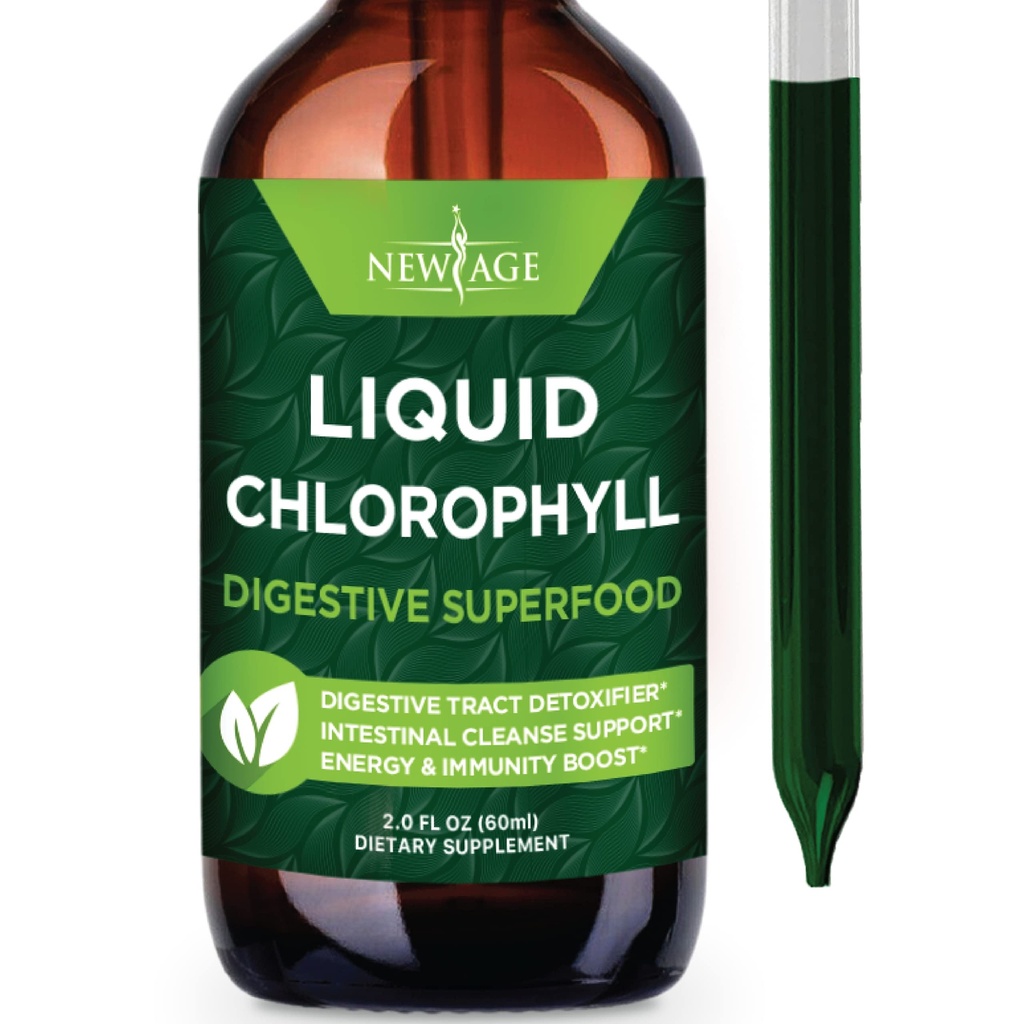 NOWE KOROPYLOPYLNE Krople Płynne Chlorofil - Naturalny koncentrat - Wzmacniacz energii, Pokarm i System immunologiczny, Deodorant wewnętrzny, Funkcje wątroby - (2 Fl Oz (Opakowanie po 1))