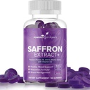 Ekstrakt Saffron Gummies z Passionflower & Witamina D2 - Suplementy Saffron dla wsparcia nastroju, trawienie, & Energia 60 Służenia