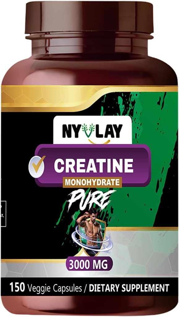 Monowodzian kreatyny 3000 MG 150 Kapsułki 124; Suplement diety 124; Dodatkowa siła Naturalna Formulacja 124; Siła wsparcia & Energia