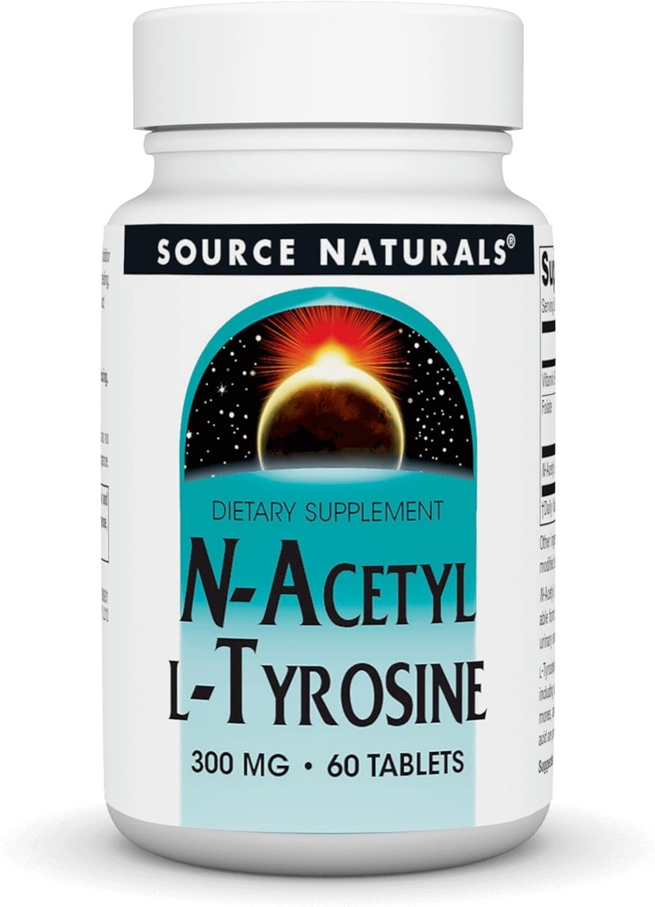 Źródło Naturals N- Acetyl L- Tyrozyna Suplement diety, 300 mg - 60 tabletek