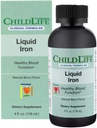 ChildLife Essentials Liquid Iron - Żelazne suplementy dla dzieci, Wspiera zdrowe funkcje krwi, All- Naturalne, Bez glutenu, Żelazne krople dla niemowląt - Natural Berry Flavor, 4 butelki Fl Oz