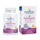 Nordic Naturals Postnatal Omega-3, Lemon - 60 Soft Gels - 1120 Total Omega-3 + 1000 IU Witamina D3 - Przygotowana dla nowych matek; Wspomaga optymalne Wellness, Pozytywny nastrój, Zdrowy metabolizm - 30 Służenie