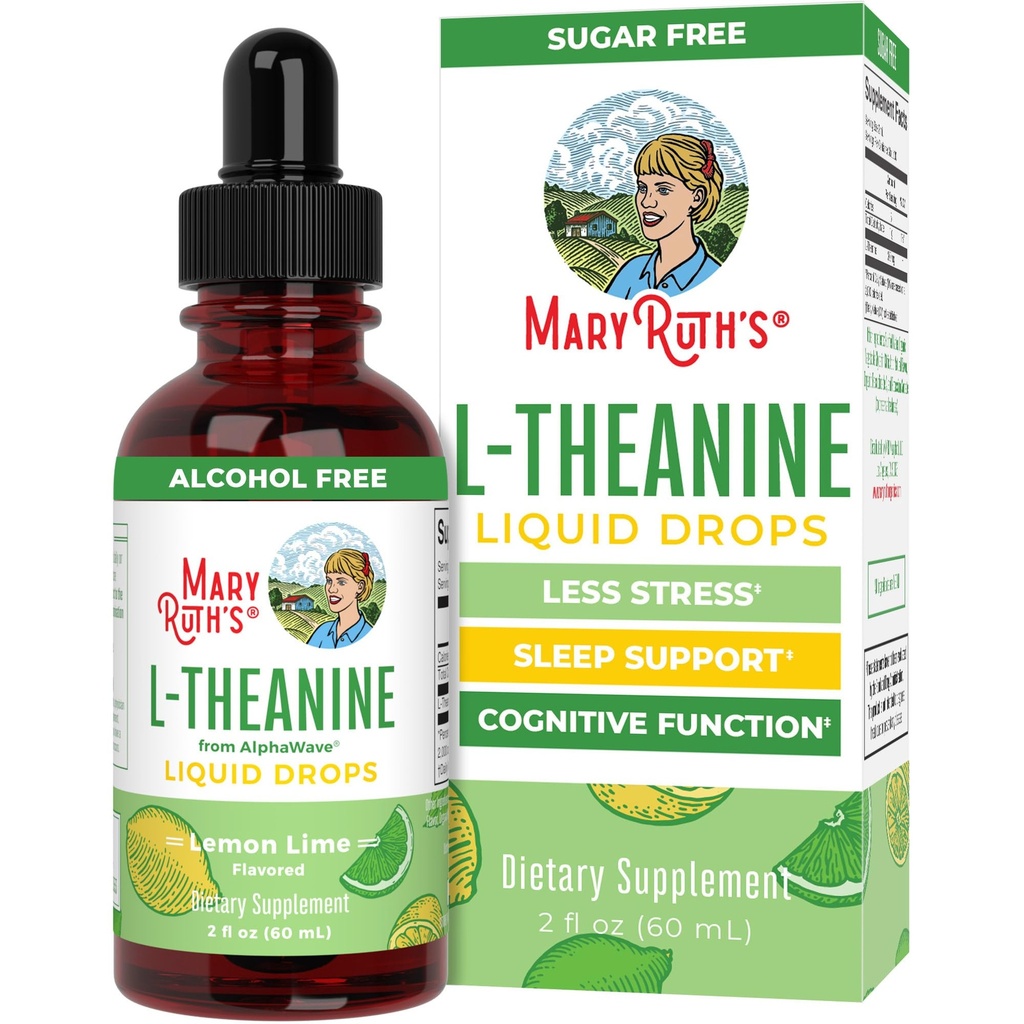 MaryRuth L Theanine 200mg płynne krople 124; Wsparcie nastrojów dla dorosłych i dzieci 124; Suplement ogniskowy 124; Naturalne wsparcie snu 124; Wegan 124; Non-GMO 124; Gluten wolny 124; 30 Sługi