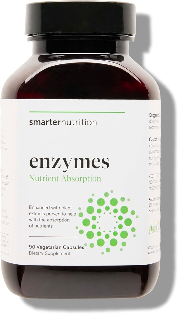 Inteligentniejszy Żywienie Wegan Enzymy trawienne - Przeżywienie Bloating & Gut Health Support z 16 Multi Enzymy dla Wchłanianie składników odżywczych i Pocieszenie Czasu Spożywczego dla obu mężczyzn i kobiet - 90 Count [30- Day Supply]