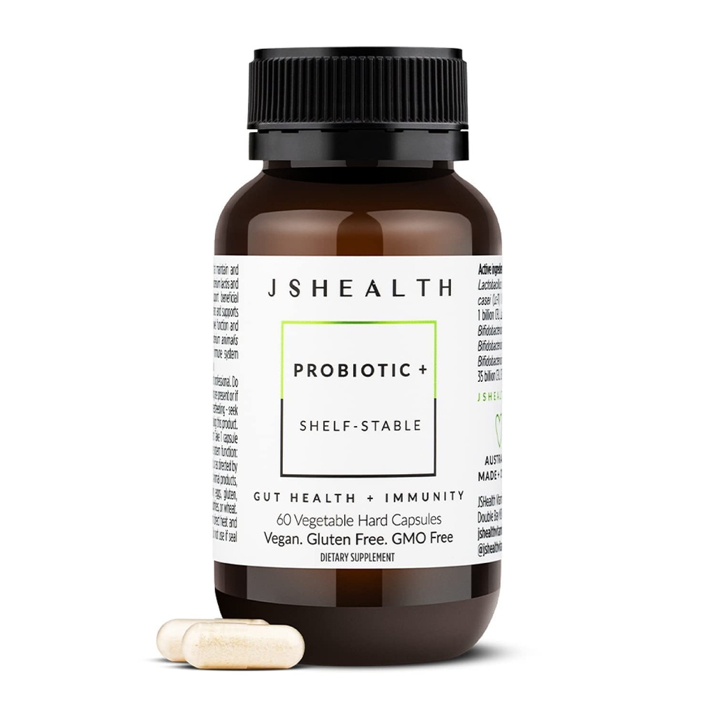 JSHealth Vitamins Gut Health and Immunity Formuła 124; Probiotyki dla kobiet i mężczyzn 124; Półka Stabilny suplement Probiotyczny dla zdrowia i wsparcia immunologicznego (60)