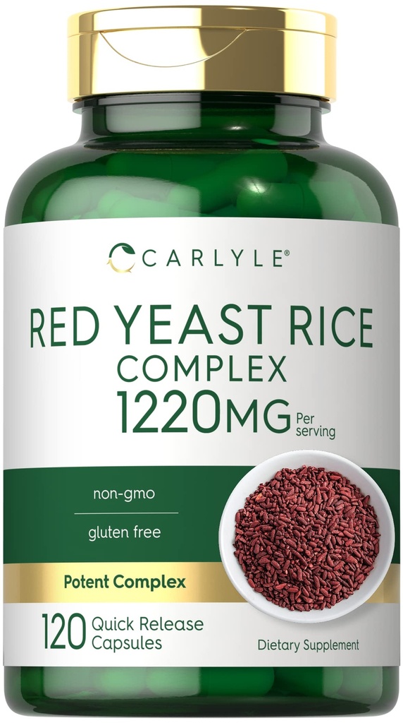 Carlyle Red Yeast Rice Complex: 124; 1220mg: 124; 120 Kapsułek: 124; z polikozanolem: 124; nie-GMO i gluten: suplement wolny