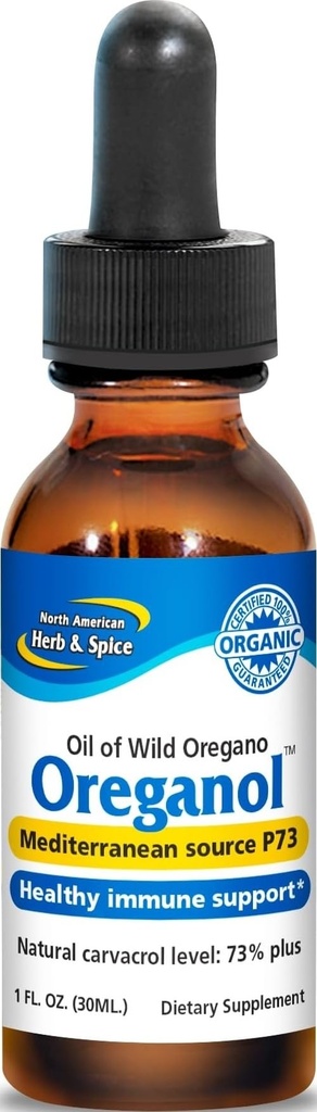 PÓŁNOCNY AMERYKAN HERB & SPICE Oreganol - 1 fl. oz. - Nieprzetworzony, dziki, organiczny olejek Oregano - Śródziemnomorskie Źródło P73 - Non-GMO - 432 Sługi