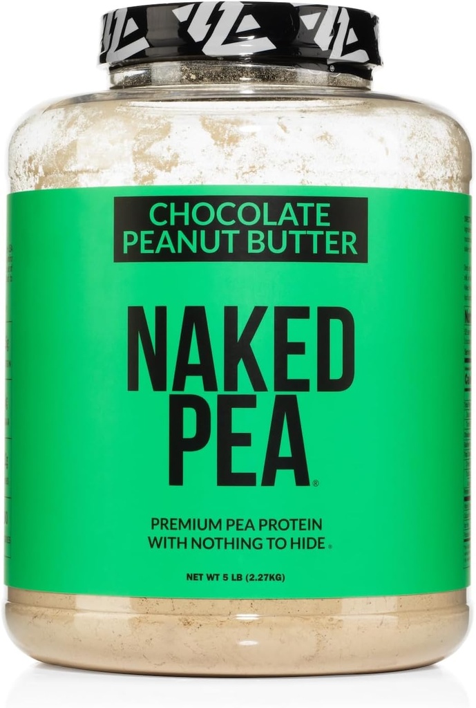 NAKED Pea - Czekoladowy Masło orzechowe Białko z US & Canadian Farms, Organic Cocoa, Organic Coconut Sugar - No GMO, No Soy, i gluten Free, Pomoc wzrost i odzysk - 52 Sługi