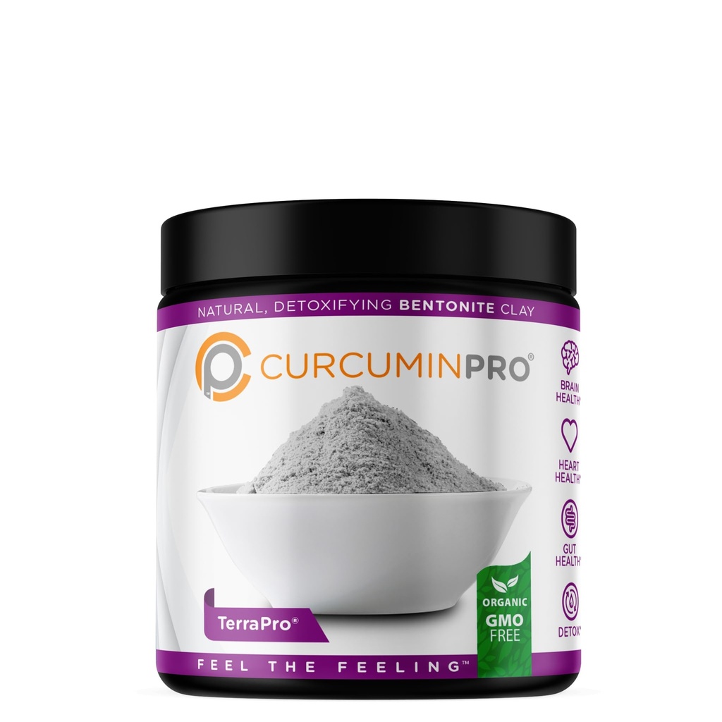 CurcuminPro TerraPro Bentonite Clay Detox Supplement Detox 124; 90g Detox 124; Wulkaniczny Wapnia Clay for Natural Detox & Lymphatic Dranage Breath 124; Gut Cleanse & Wellness Supplement