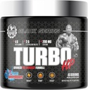 Czarna Seria Turbo HP Pre Workout 124; Aromatyzowany, Zaawansowana formuła 124; Zwiększenie energii i wydajności 124; 45 Służenia, 450 Gram (Regularne, Blue Malina)