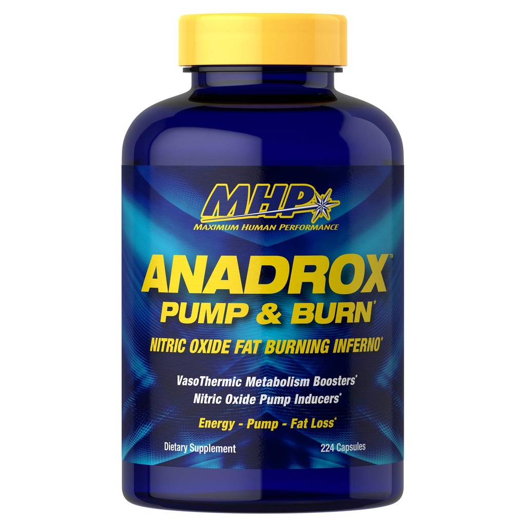 MHP Pompa Anadrox & Burn, Tlenek azotu Fat Burning Inferno, 224 kapsułki