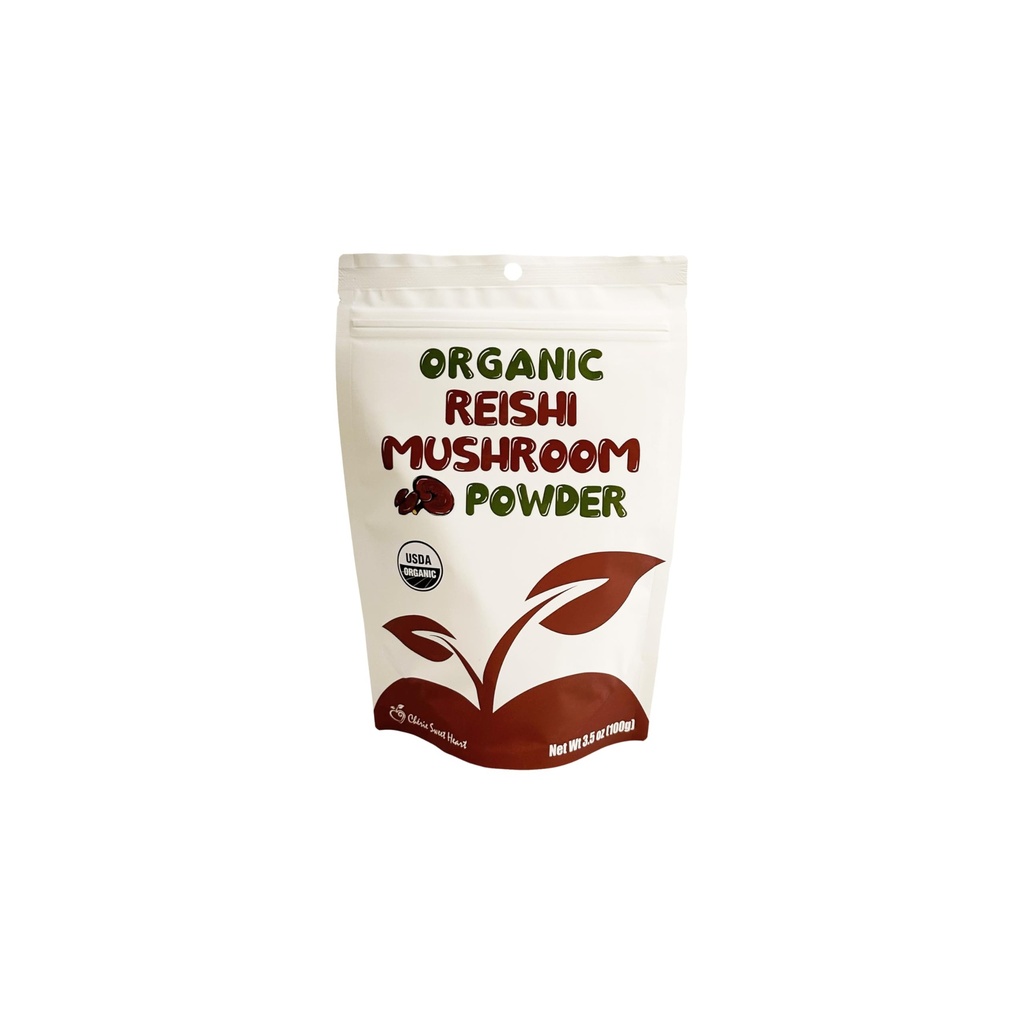 Cherie Sweet Heart Organic Reishi Grzyb w proszku, 3.5 Oz, Wzmacnianie immunologiczne, Wzmacniacz kawy (Packaging May Vary)
